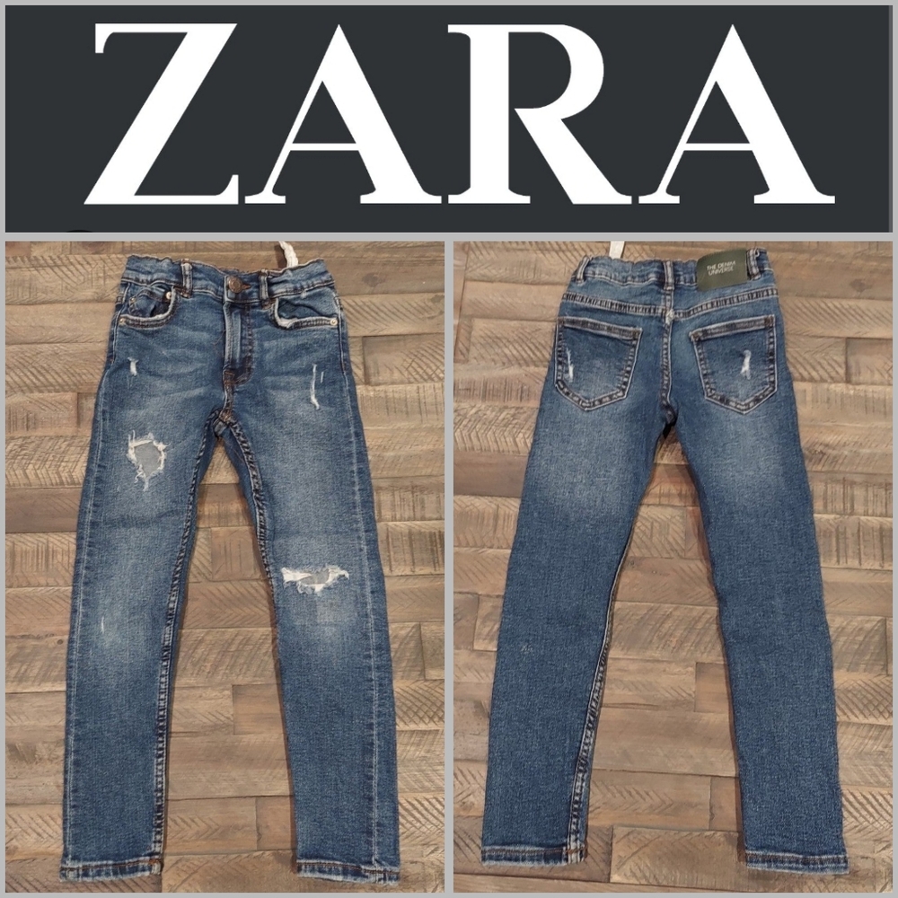 Zara Denim skinny stretch distress med wash jeans size 7